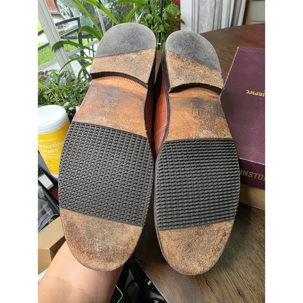 Mens Tommy Bahama Leather Slip On Shoes Sz 13 Split Toe Brown Loafers TB-315 75